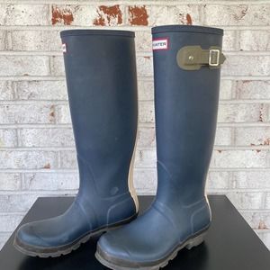 Hunter Original Tall Navy Rain Boots Size 7M